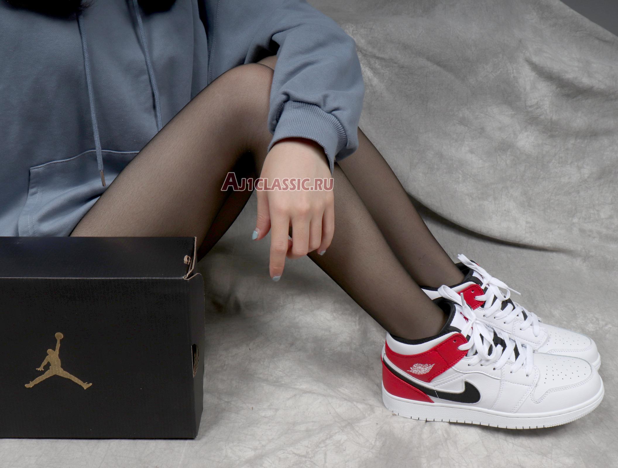 Air Jordan 1 Mid White Chicago 554724-116 White/Black-University Red Sneakers Air Jordan 1 Mid White Chicago 554724-116 White/Black-University Red Sneakers