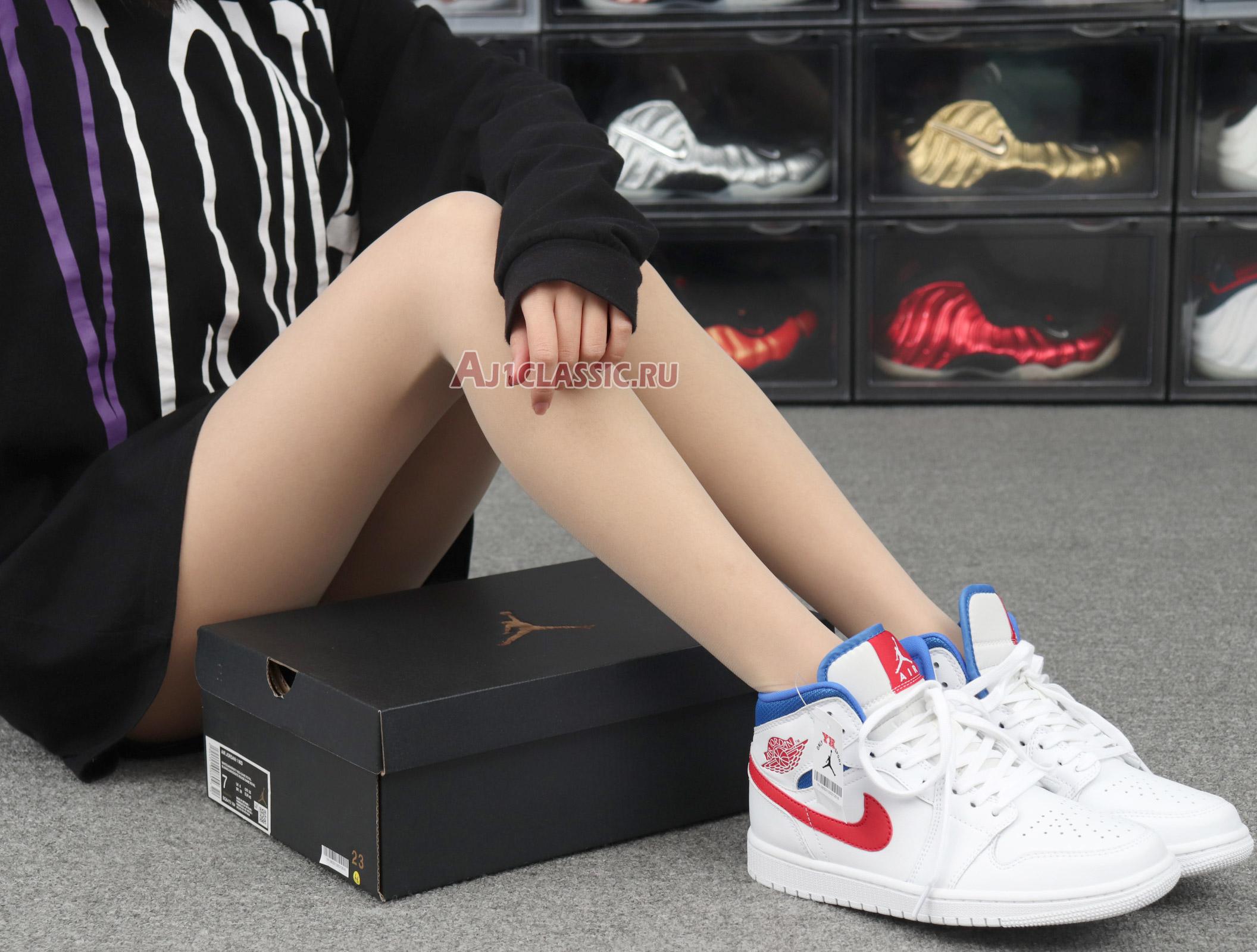 Air Jordan 1 Mid USA BQ6472-164 White/University Red/Game Royal Sneakers Air Jordan 1 Mid USA BQ6472-164 White/University Red/Game Royal Sneakers