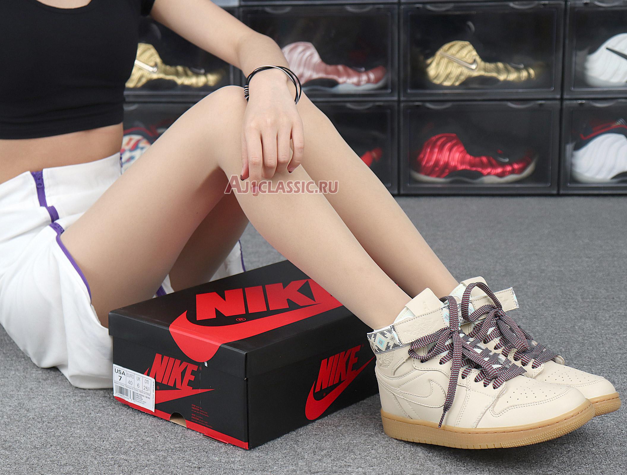 Air Jordan 1 Retro Hi Strap N7 AR4410-207 Light Cream/Gum Yellow-Emerald Rise-Light Cream Sneakers Air Jordan 1 Retro Hi Strap N7 AR4410-207 Light Cream/Gum Yellow-Emerald Rise-Light Cream Sneakers