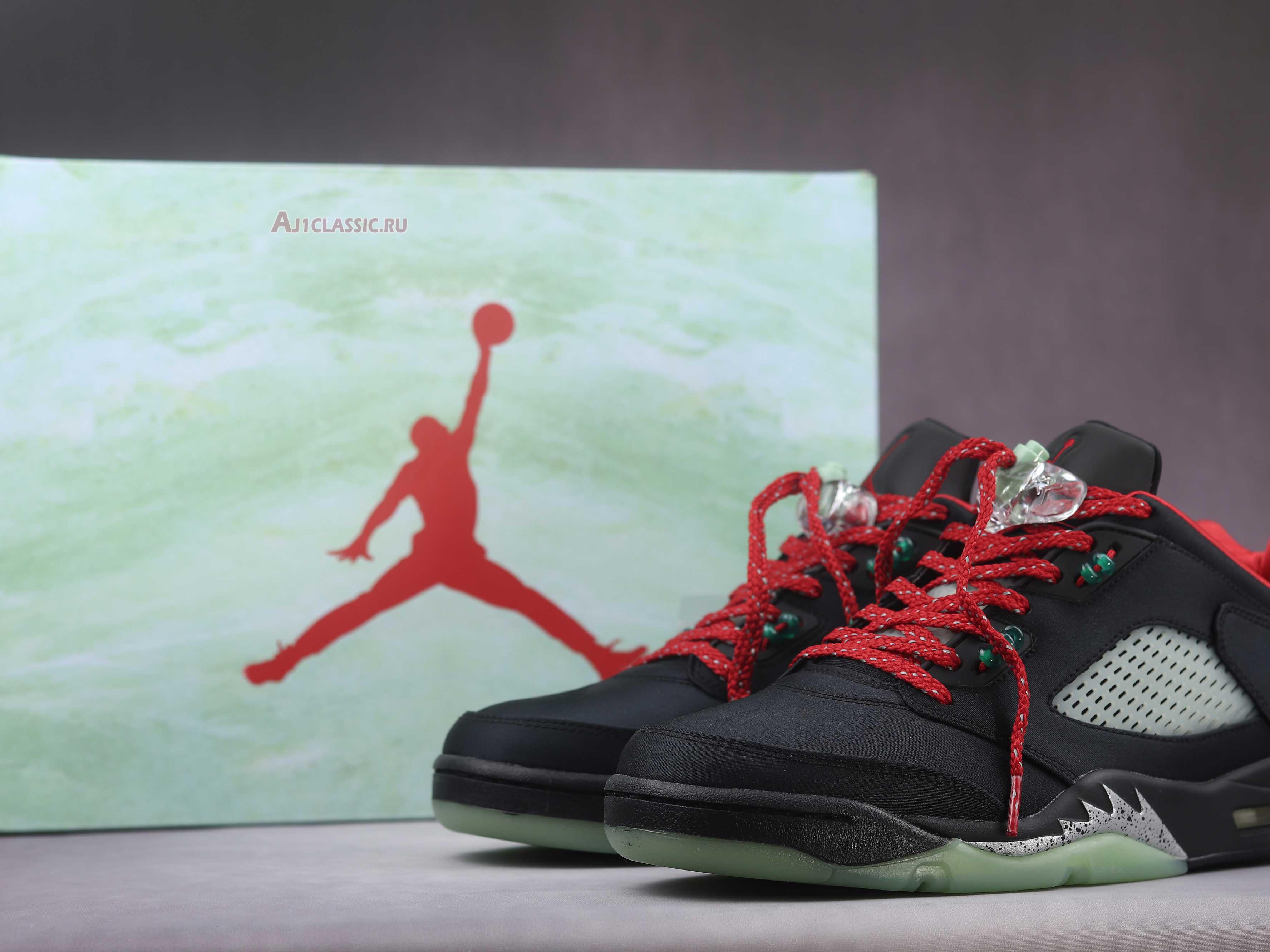 CLOT x Air Jordan 5 Retro Low Jade DM4640-036 Black/Classic Jade/Fire Red/Metallic Silver Sneakers CLOT x Air Jordan 5 Retro Low Jade DM4640-036 Black/Classic Jade/Fire Red/Metallic Silver Sneakers