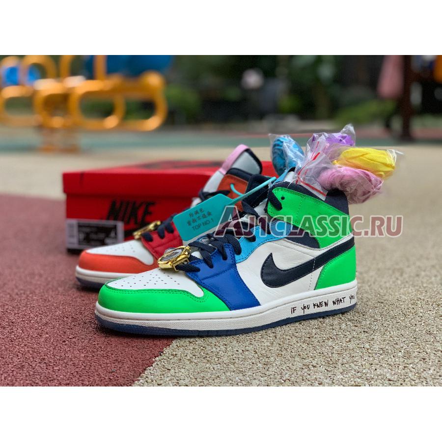 Melody Ehsani x Air Jordan 1 Mid Fearless CQ7629-100 White/Black/Half Blue/Habanero Red Sneakers Melody Ehsani x Air Jordan 1 Mid Fearless CQ7629-100 White/Black/Half Blue/Habanero Red Sneakers
