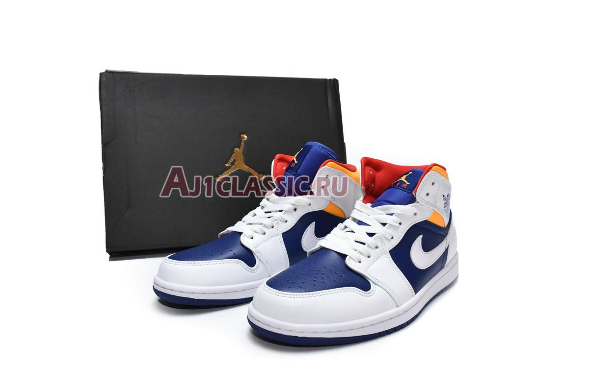 Air Jordan 1 Mid White Deep Royal Blue 554724-131 White/Deep Royal Blue/Track Red/Laser Orange Sneakers Air Jordan 1 Mid White Deep Royal Blue 554724-131 White/Deep Royal Blue/Track Red/Laser Orange Sneakers