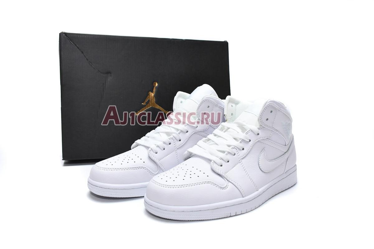 Air Jordan 1 Mid Triple White 554724-129 White/White-White Sneakers Air Jordan 1 Mid Triple White 554724-129 White/White-White Sneakers
