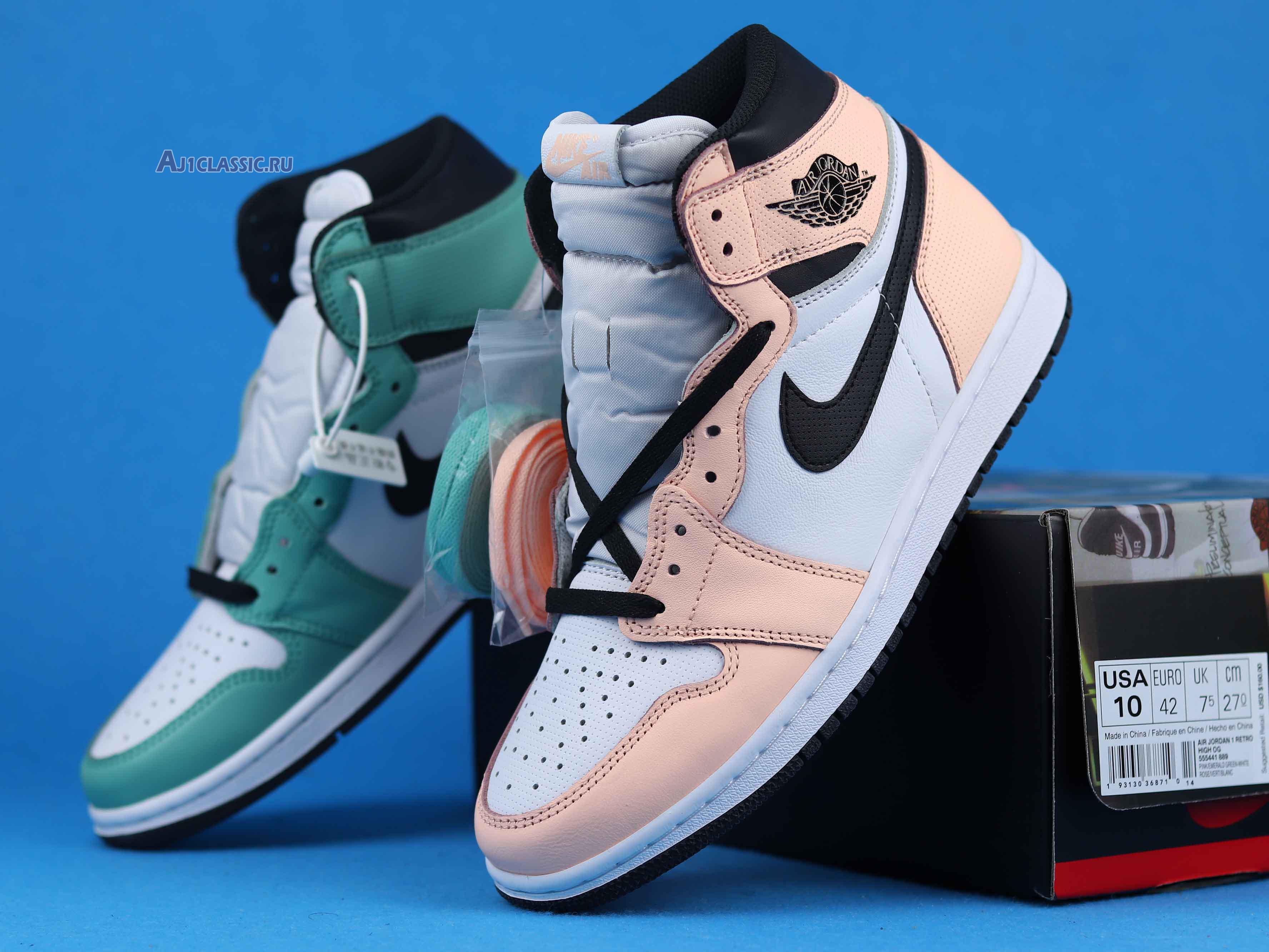 Air Jordan 1 Retro High OG WMNS Multi Color 555441-889 Green/Pink/White/Black Sneakers Air Jordan 1 Retro High OG WMNS Multi Color 555441-889 Green/Pink/White/Black Sneakers