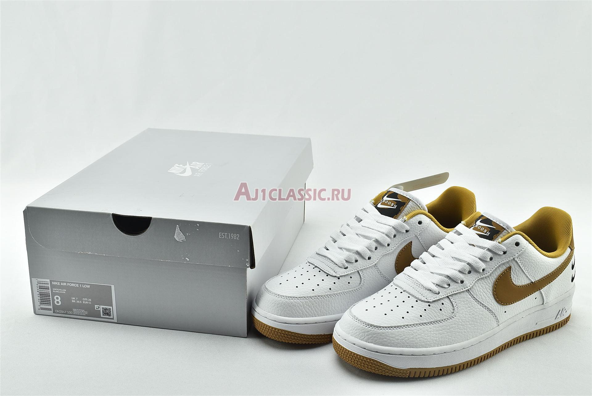 Nike Air Force 1 Low With Dual Heel Swooshes DH2947-100 White/Yellow/Black Sneakers Nike Air Force 1 Low With Dual Heel Swooshes DH2947-100 White/Yellow/Black Sneakers