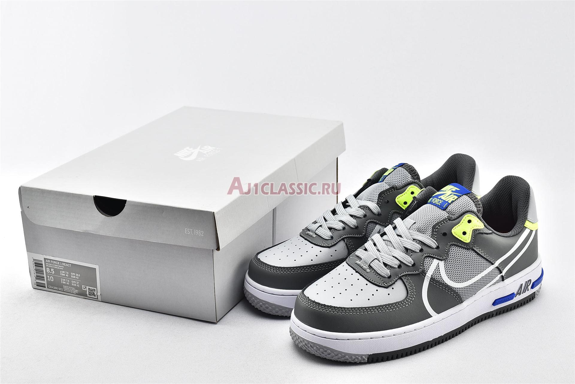 Nike Air Force 1 React Wolf Grey CD4366-002 Wolf Grey/White/Smoke Grey/Dark Grey Sneakers Nike Air Force 1 React Wolf Grey CD4366-002 Wolf Grey/White/Smoke Grey/Dark Grey Sneakers