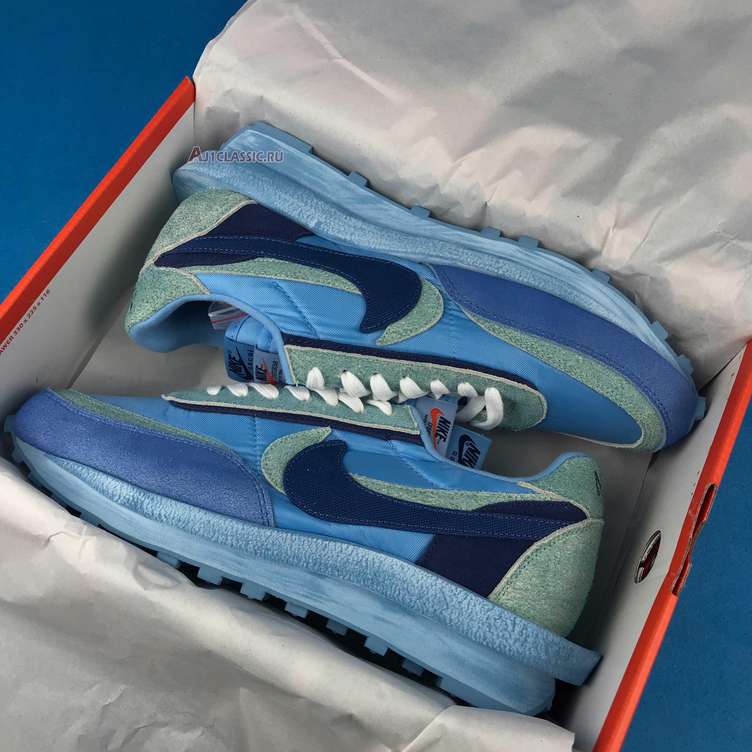 Sacai X Nike LVD WAFFLE X Fragment Design Blue BV0073-401 Blue/Blue/Green/White Sneakers Sacai X Nike LVD WAFFLE X Fragment Design Blue BV0073-401 Blue/Blue/Green/White Sneakers