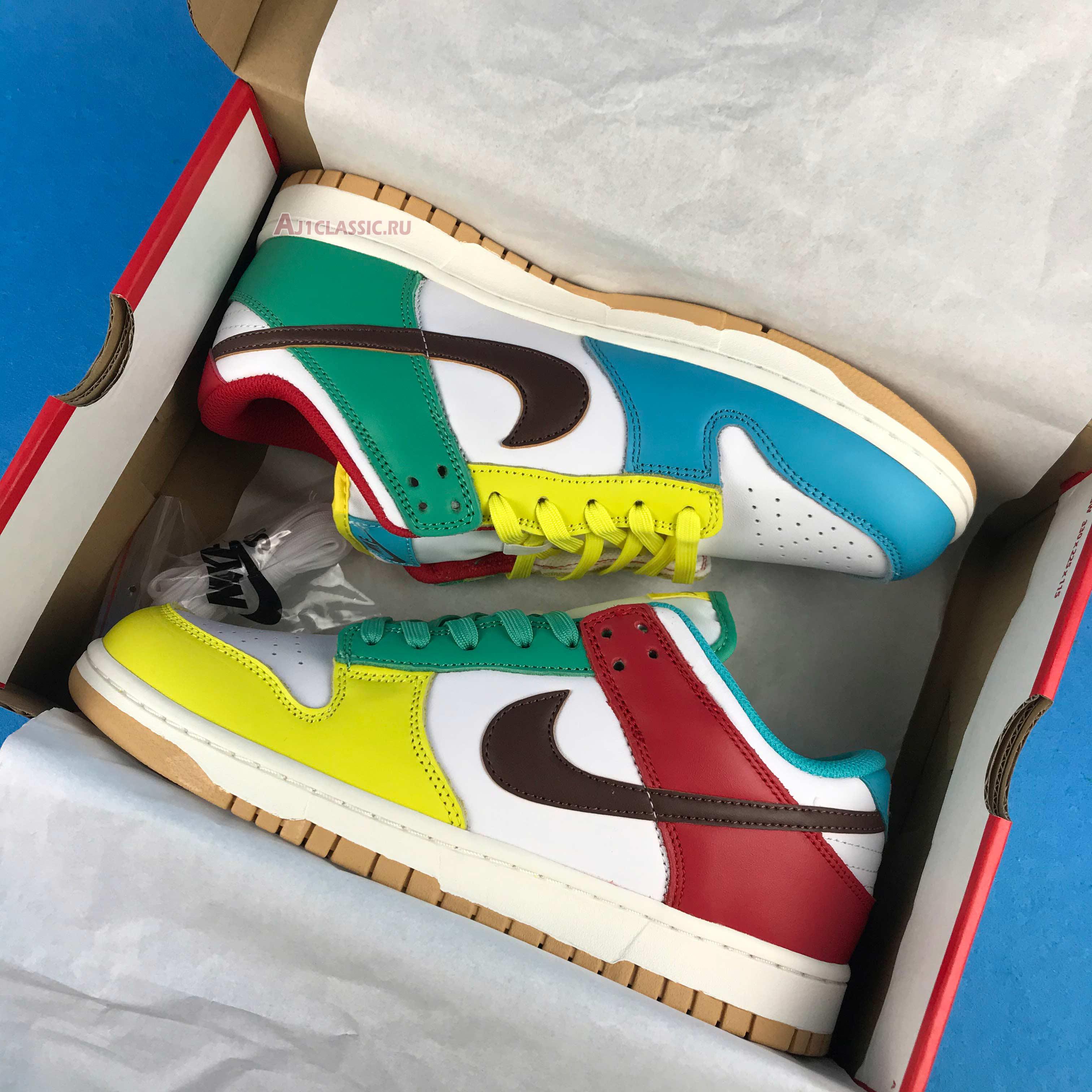 Nike Dunk Low White Free 99 DH0952-100-2 White/Light Chocolate-Roma Green Sneakers Nike Dunk Low White Free 99 DH0952-100-2 White/Light Chocolate-Roma Green Sneakers
