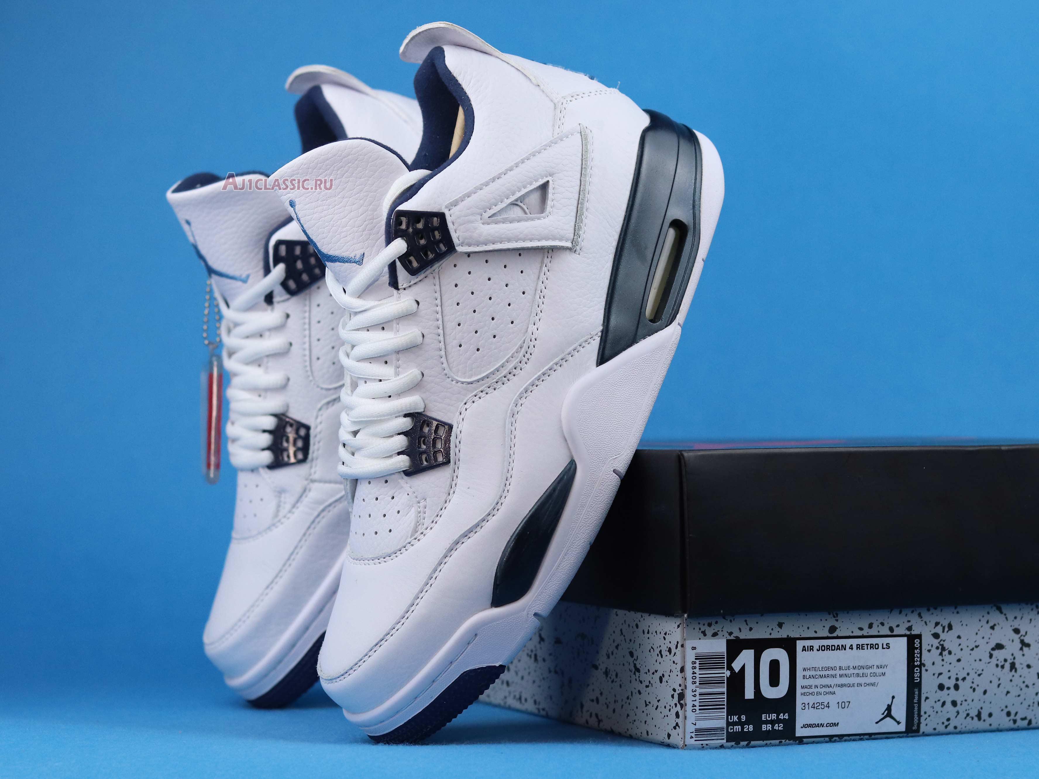Air Jordan 4 Retro LS Legend Blue 314254-107 White/Legend Blue-Mdnght Navy Sneakers Air Jordan 4 Retro LS Legend Blue 314254-107 White/Legend Blue-Mdnght Navy Sneakers