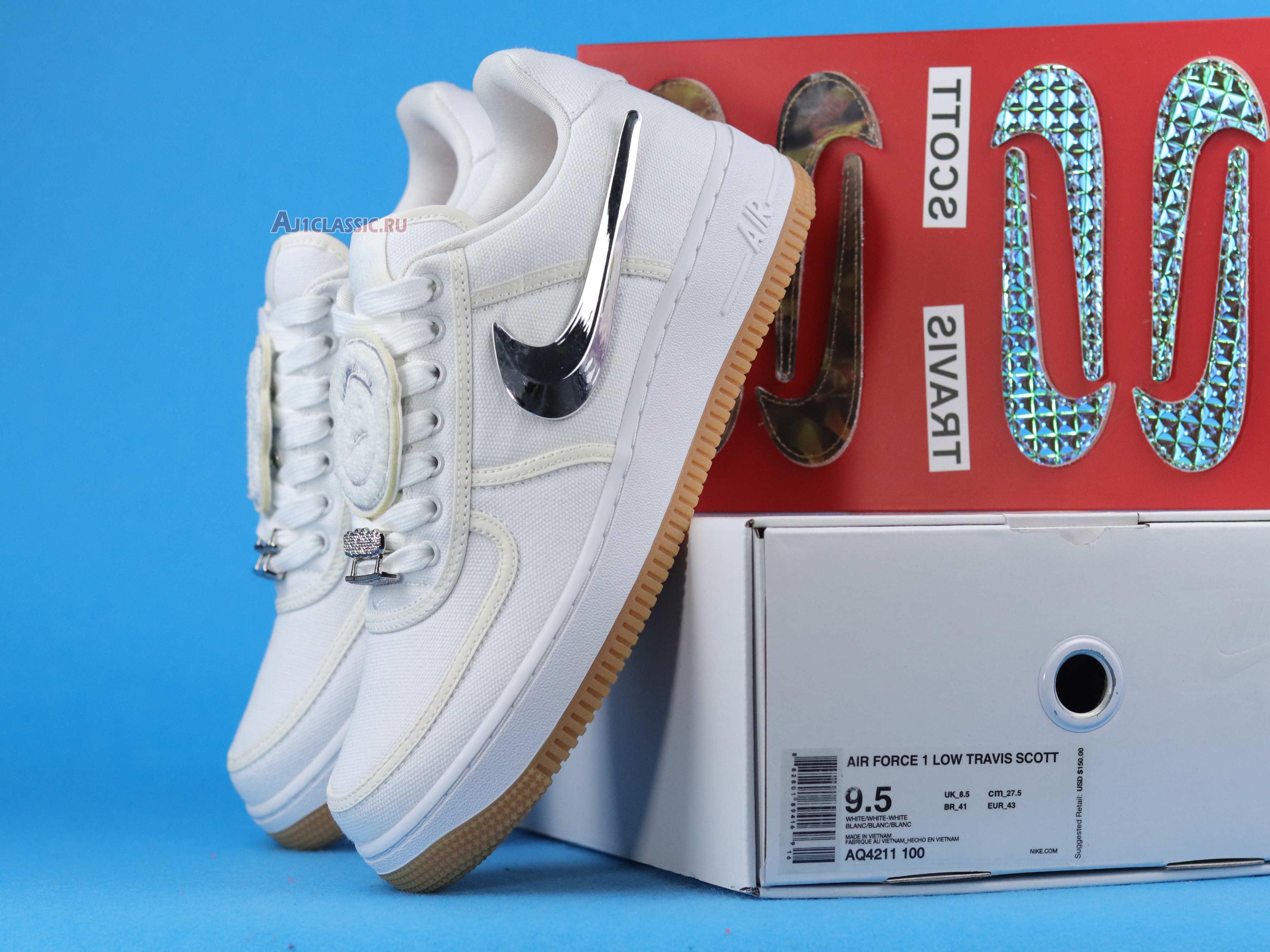 Travis Scott x Nike Air Force 1 Travis Scott AQ4211-100 White/White-White Sneakers Travis Scott x Nike Air Force 1 Travis Scott AQ4211-100 White/White-White Sneakers