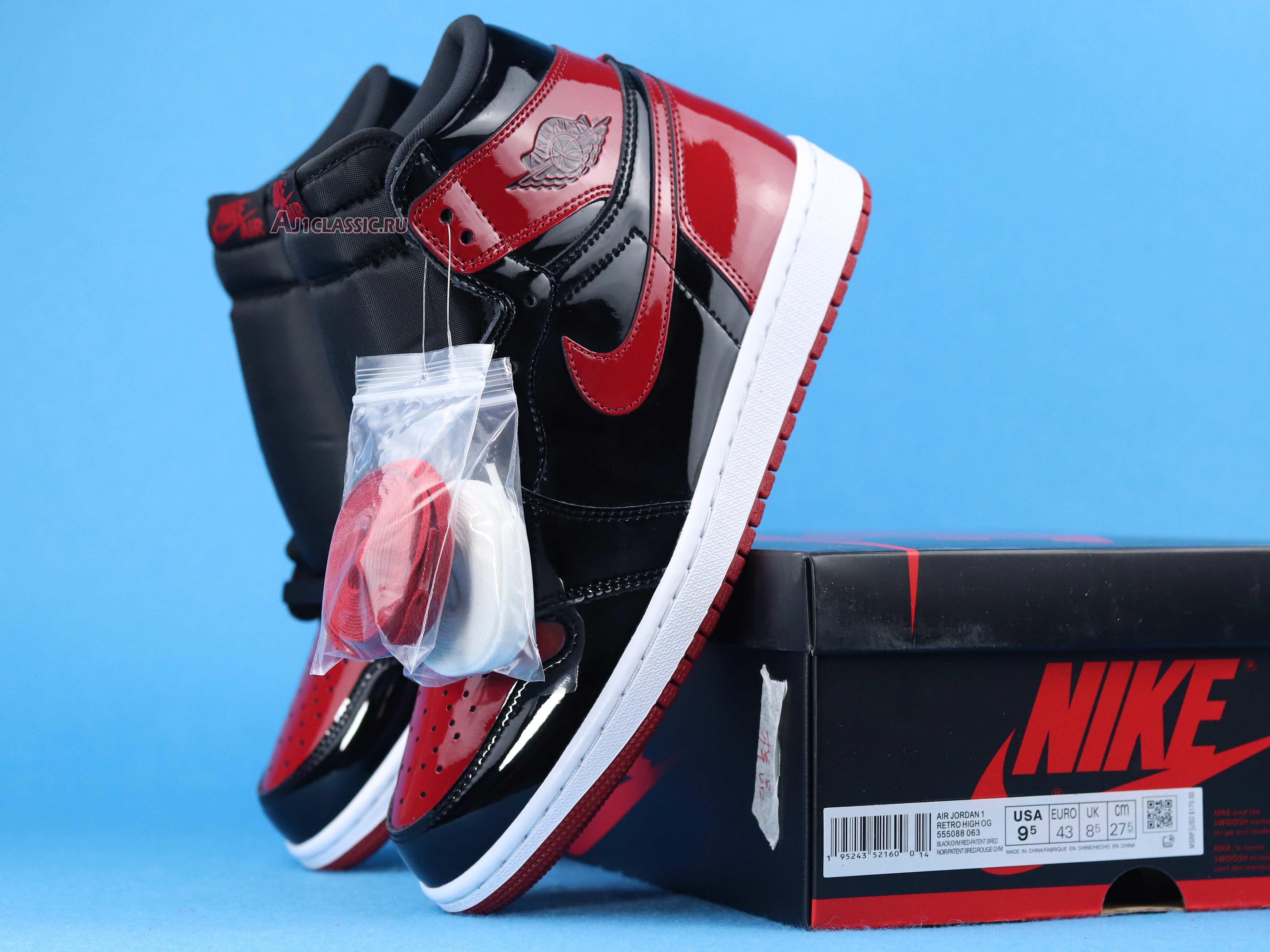 Air Jordan 1 Retro High OG Patent Bred 555088-063 Black/White/Varsity Red Sneakers Air Jordan 1 Retro High OG Patent Bred 555088-063 Black/White/Varsity Red Sneakers