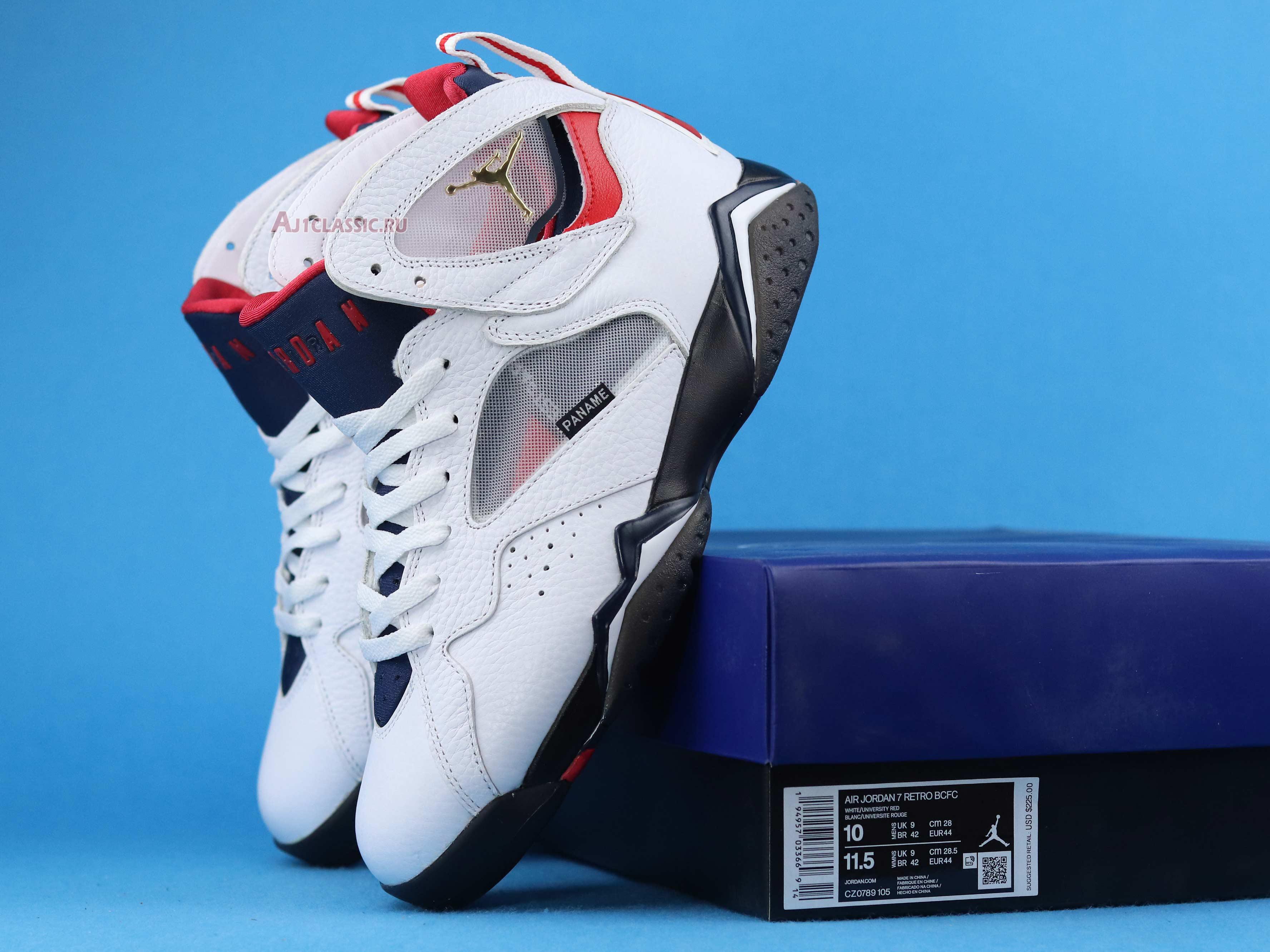Paris Saint-Germain x Air Jordan 7 Retro Paname CZ0789-105 White/College Navy/Sport Royal/University Red Sneakers Paris Saint-Germain x Air Jordan 7 Retro Paname CZ0789-105 White/College Navy/Sport Royal/University Red Sneakers
